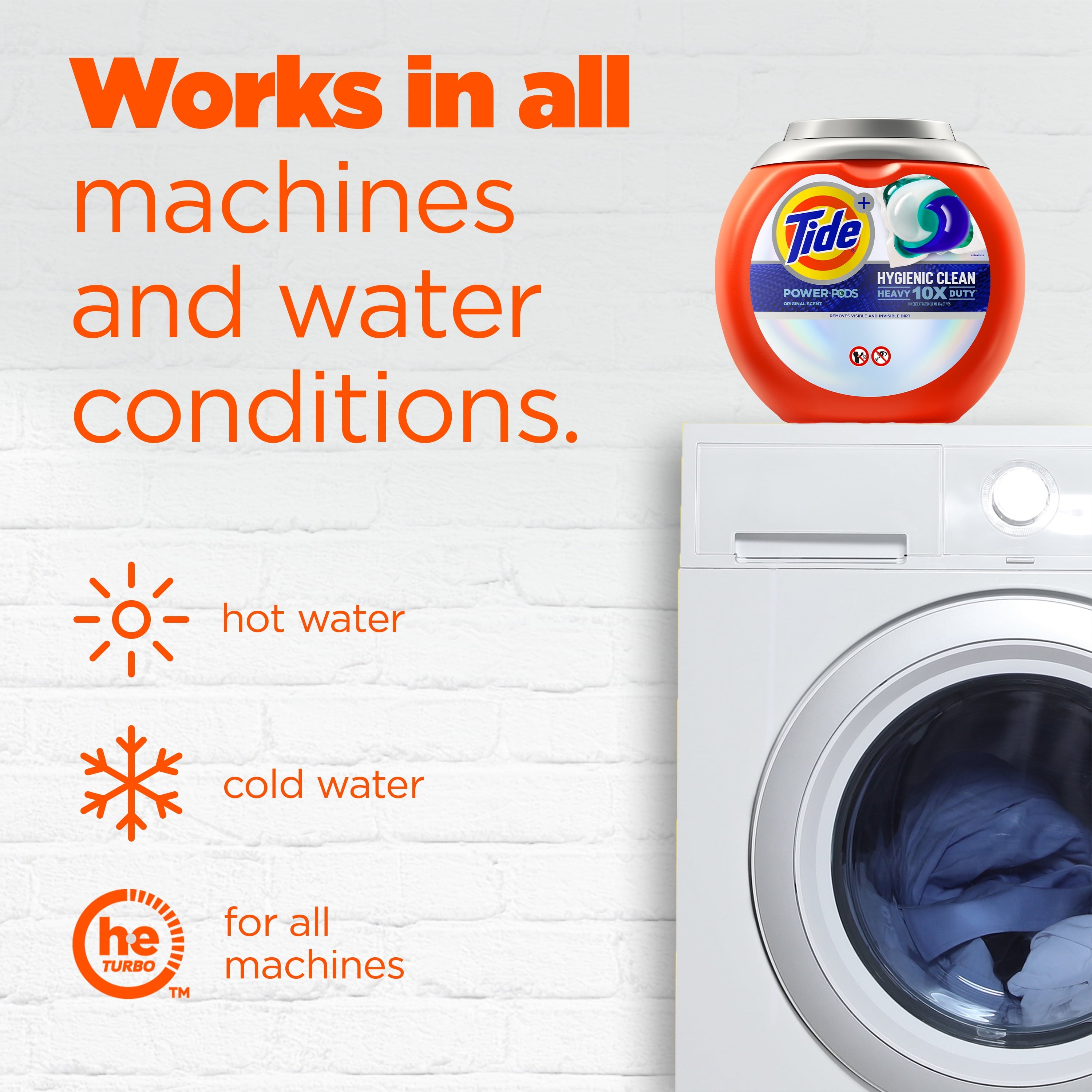 Tide Hygienic Clean Power PODS Laundry Detergent Pacs - Original Scent, 63 Count