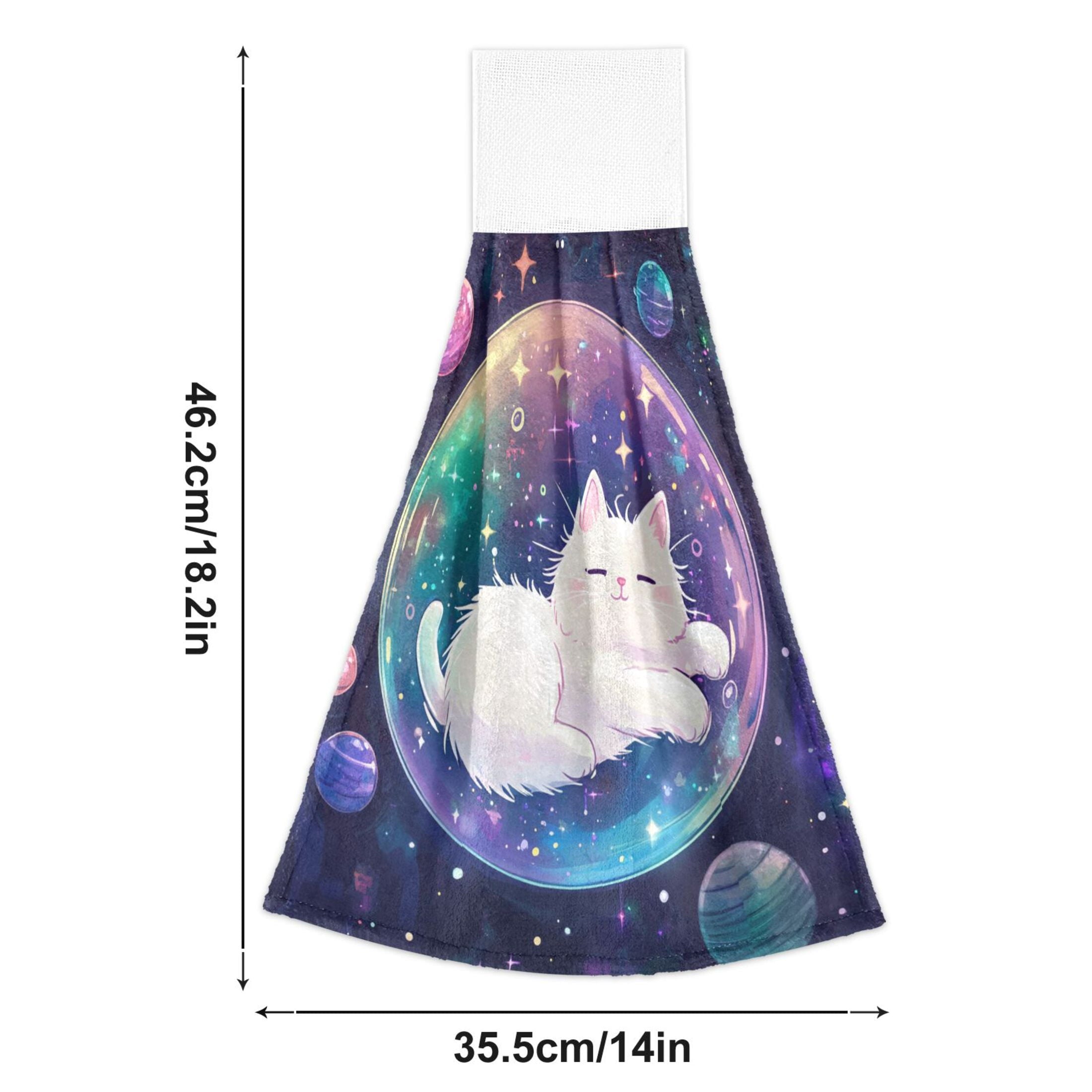 BZSMCE Hanging Hand Towels Fashion Starlit Dreams Pattern 2-Pack - Velcro Style Bathroom Kitchen Towels