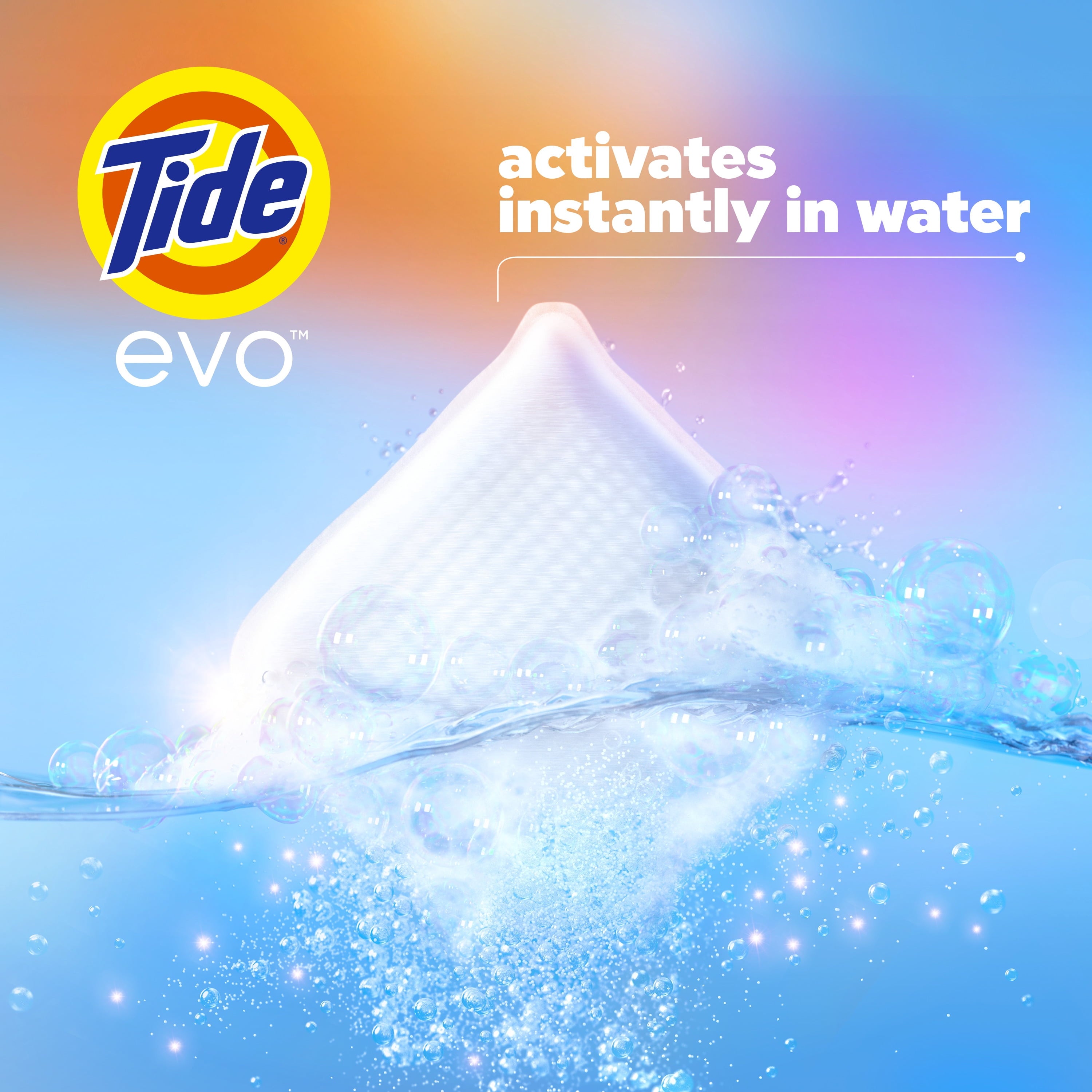 Tide Evo Laundry Detergent Tiles - 100% Concentrated, 6X Cleaning Power, Original Tide Scent, 8 Count
