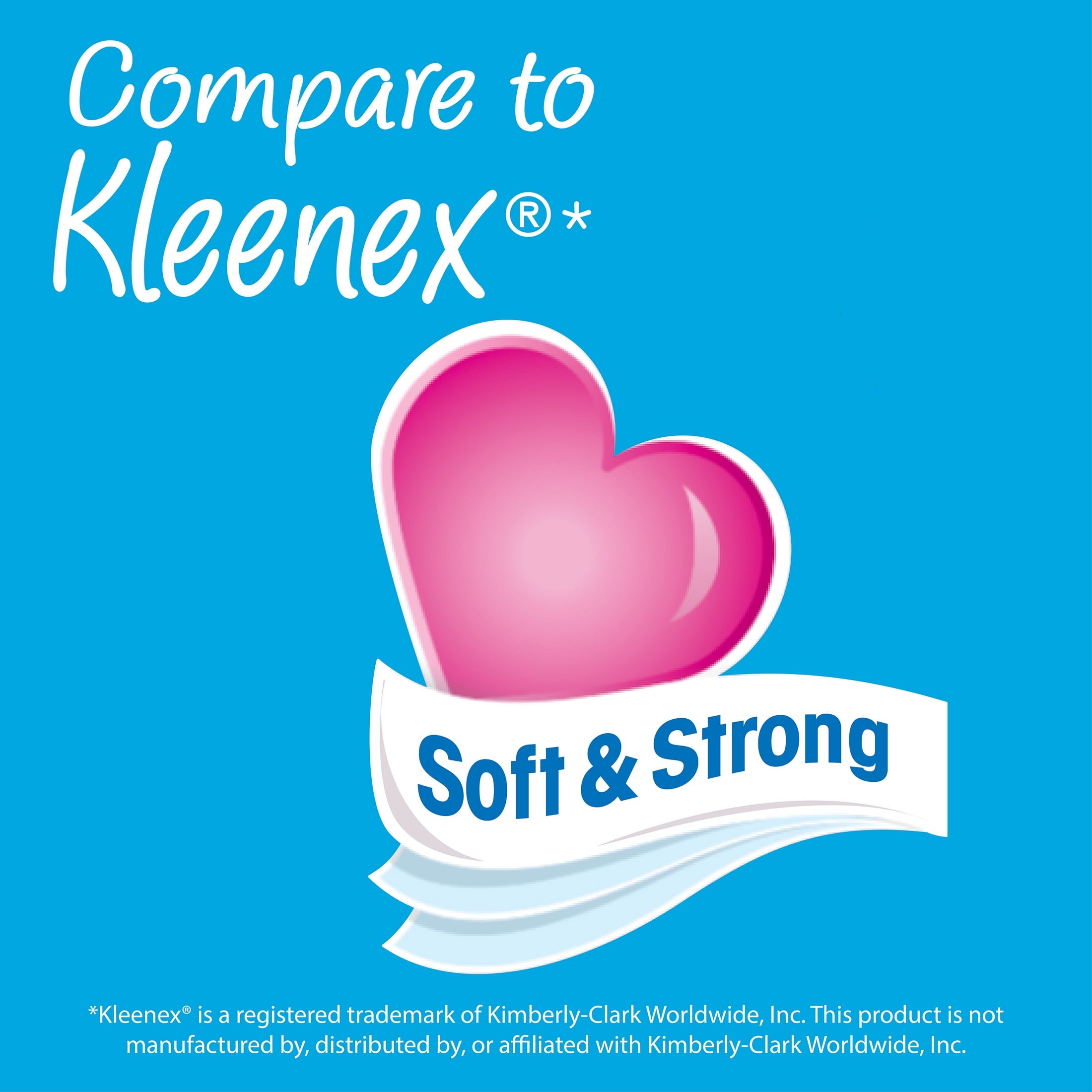 Great Value Everyday Soft Facial Tissues - 2 Flat Cartons, 160 Tissues per Carton, 2-Ply, Compare to Kleenex® - 12-Pack