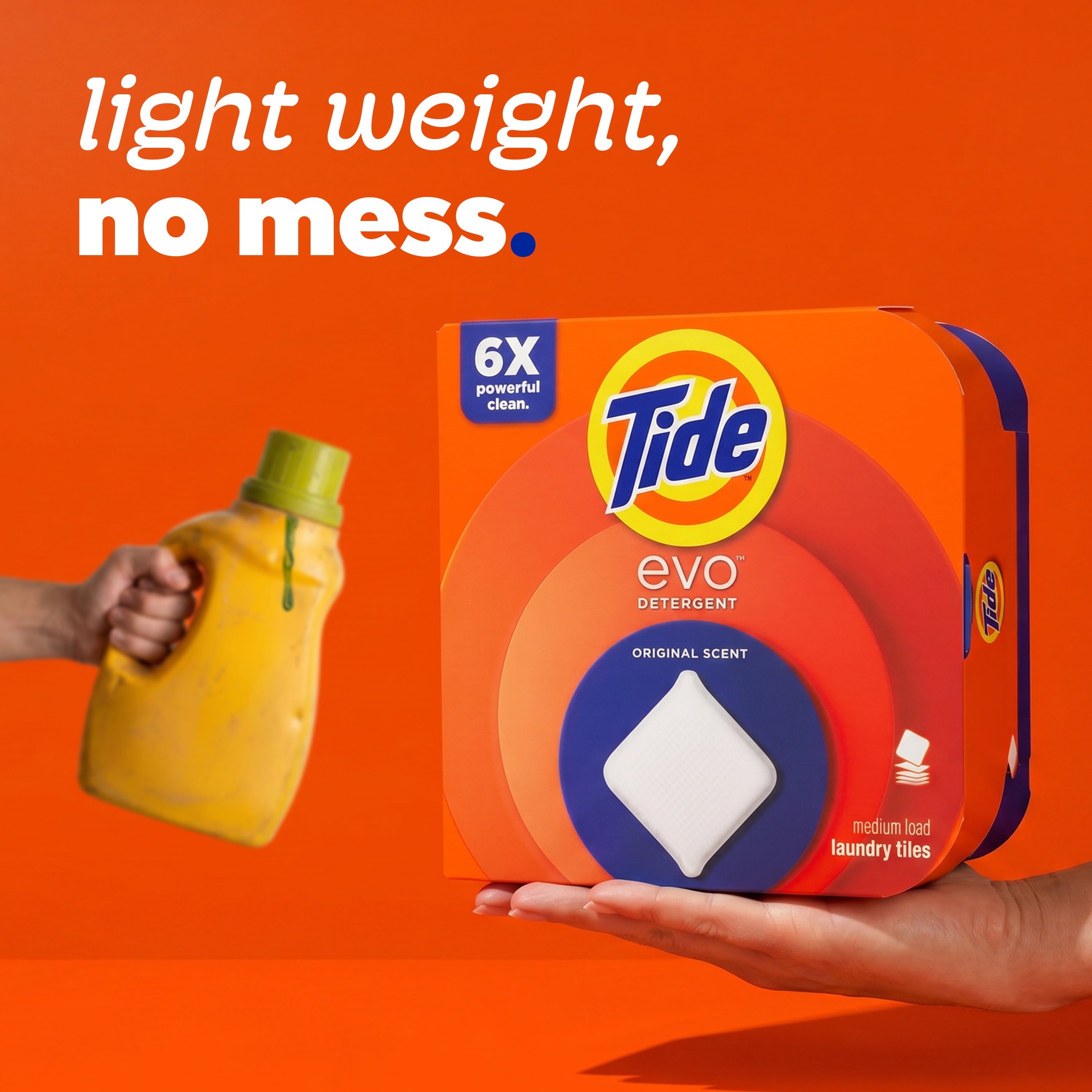 Tide Evo Laundry Detergent Tiles - 100% Concentrated, 6X Cleaning Power, Spring Blast Scent, 16 Count