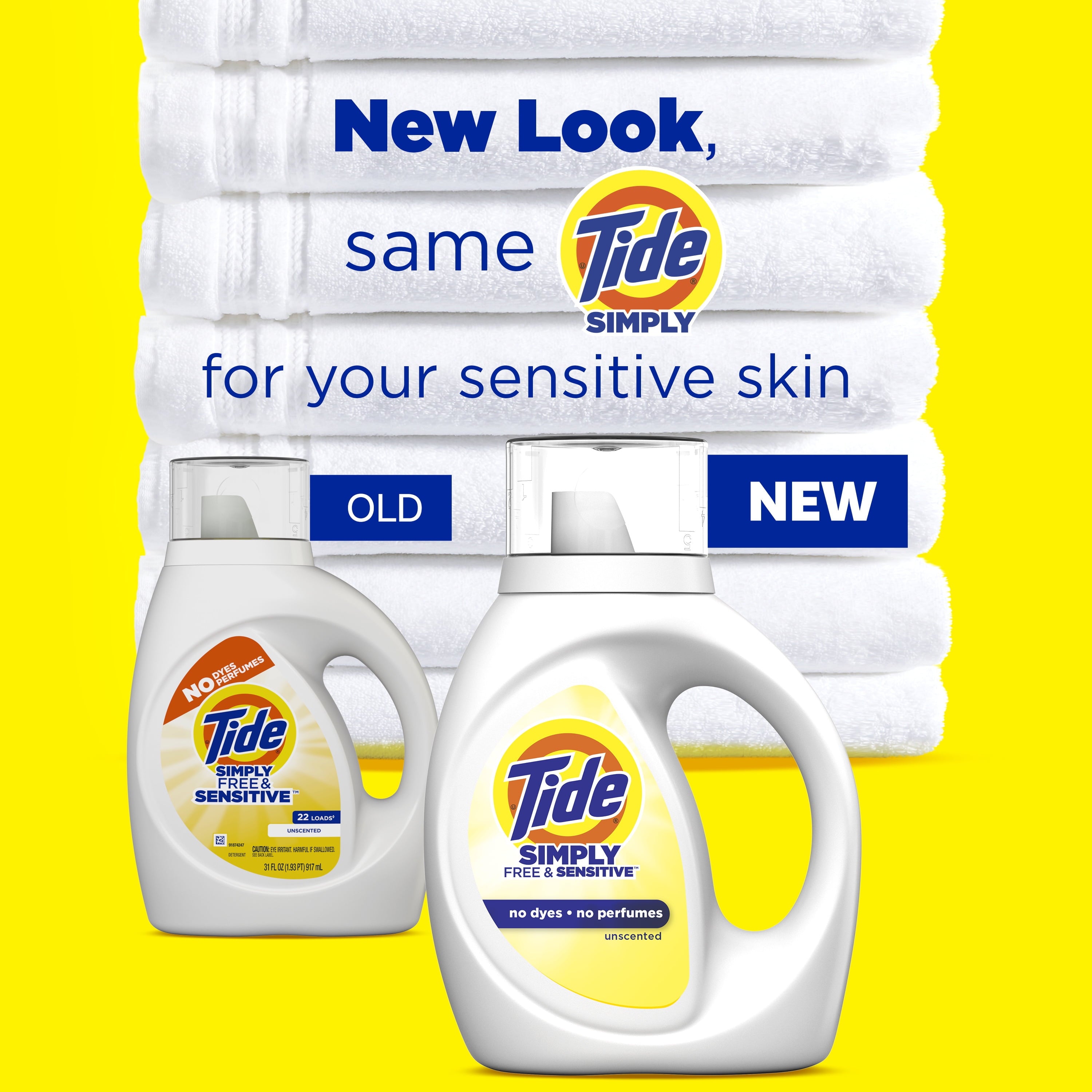 Tide Simply Liquid Laundry Detergent - Free & Sensitive, 32 fl oz, 24 Loads - 3-Pack