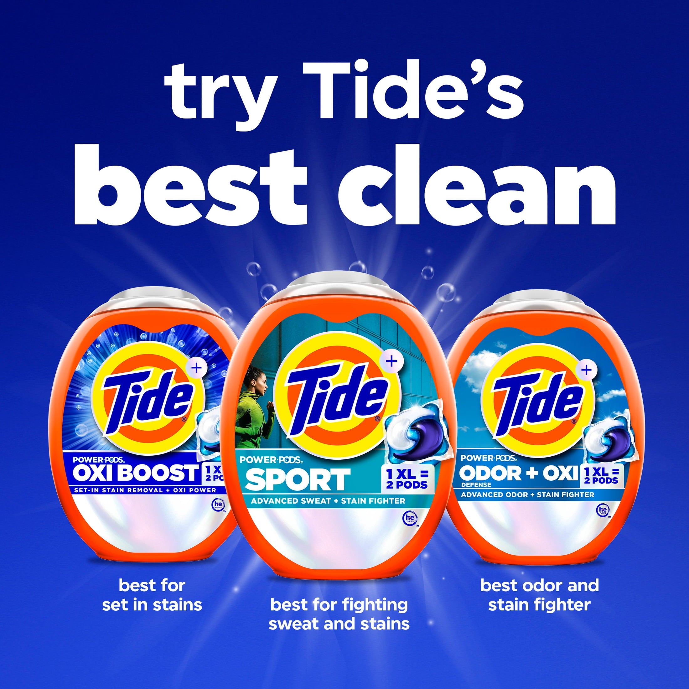 Tide Power Pods Laundry Detergent Soap Packs with Febreze - Sport Odor Defense, 45 Count