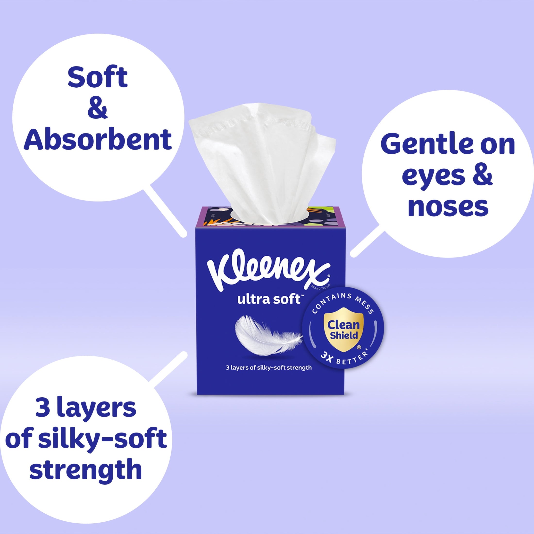 Kleenex Ultra Soft Facial Tissues - 18 Flat Boxes, 120 Tissues per Box, 3-Ply