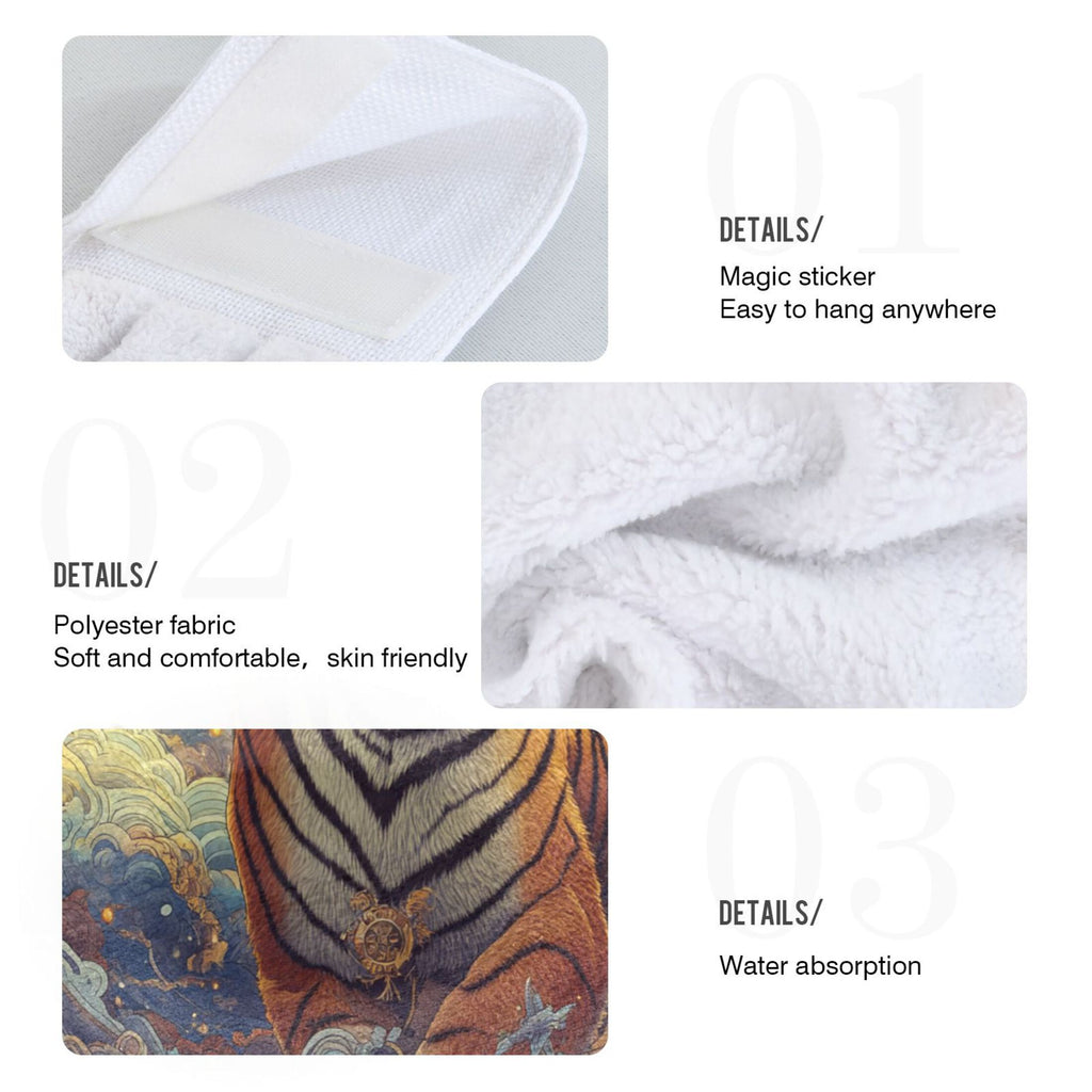BZSMCE Hanging Hand Towels Fashion Cosmic Fury Pattern 2-Pack - Velcro Style Bathroom Kitchen Towels