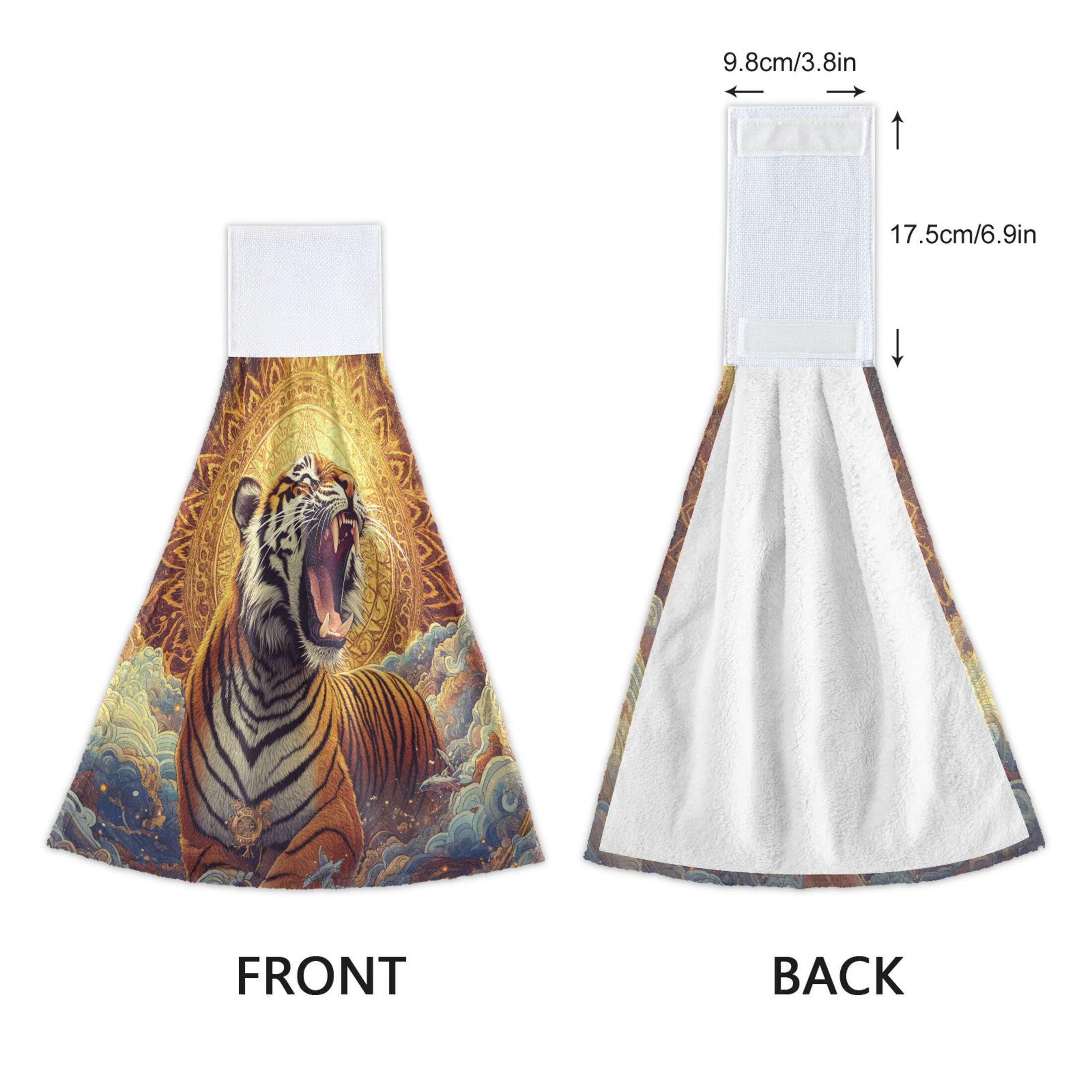 BZSMCE Hanging Hand Towels Fashion Cosmic Fury Pattern 2-Pack - Velcro Style Bathroom Kitchen Towels