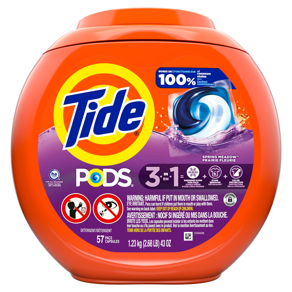 Tide PODS Laundry Detergent Soap Pacs - Spring Meadow Scent, 57 Count