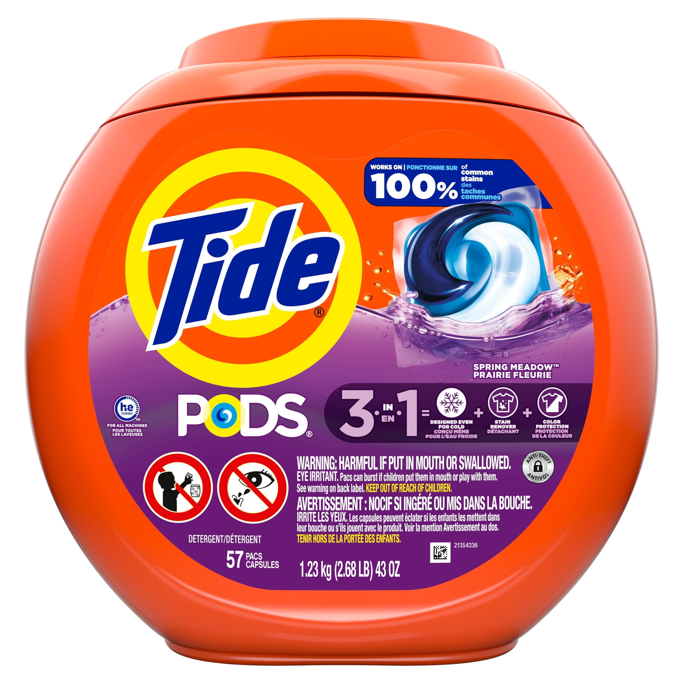 Tide PODS Laundry Detergent Soap Pacs - Spring Meadow Scent, 57 Count